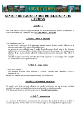 Statuts de l'association